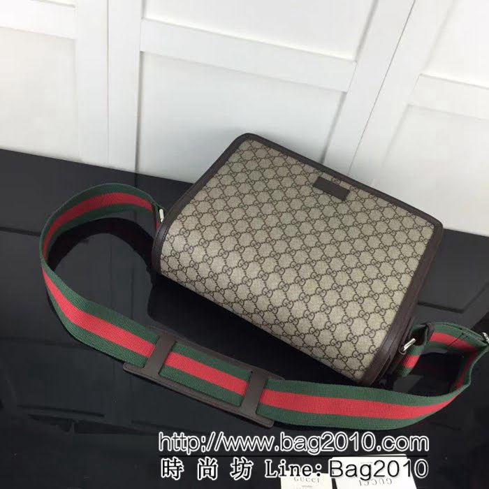 GUCCI古馳原單 新款專櫃品質原單貨實物實拍474138 啡pvc配皮男單肩斜挎包 HY1274